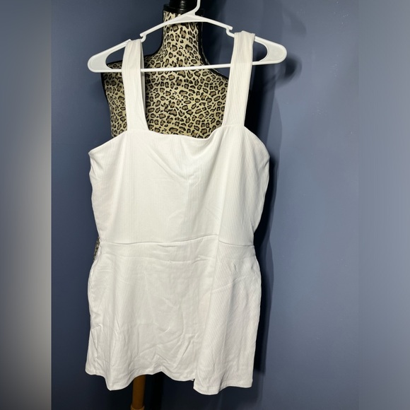 PINK VICTORIA'S SECRET RIB SQUARE NECK ACTIVE DRESS W POCKETS WHITE SIZE XXL - Picture 6 of 7